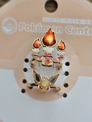 Pokemon Center Flareon Ring + Earring Set Prismatic Evolutions Japan Exclusive
