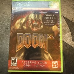 SEALED EXTREMELY RARE Xbox Doom 3 Gateway to Hell Pre-order Game Poster w/ Box