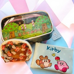 Nintendo Kirby 3 PC Cosmetic Makeup Bag Set NEW