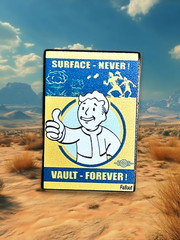 Fallout “Surface Never! Vault Forever!” Enamel Pin | Vault Boy Nuclear Waste