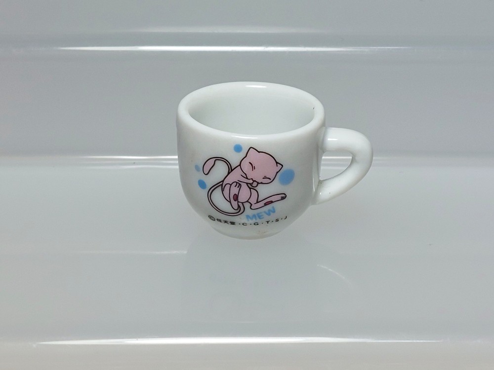 Mew Pokemon Dining Miniature Ceramic Cup Bandai 1999 Japan 1in