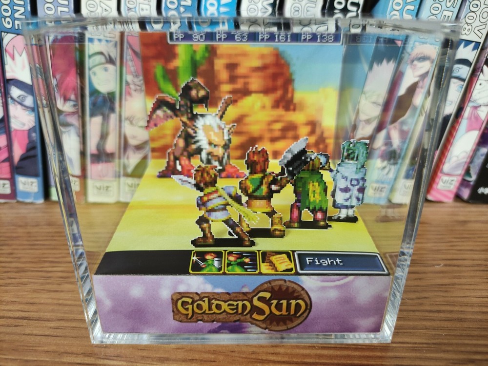 Golden Sun Manticore Handmade Diorama – Golden Sun Gameboy Gaming Cube – Fanart
