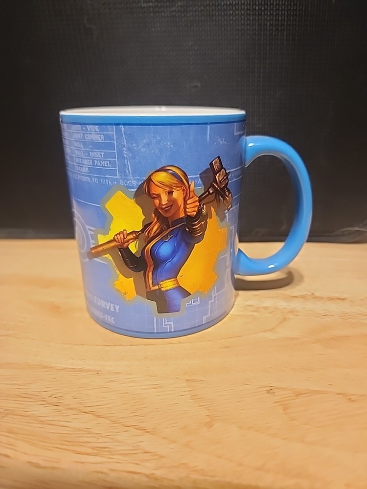 2017 Fallout Loot Crate Exclusive Blue Vault Girl Welcome Home Coffee Mug