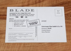 Old Vintage Blade 1998 Promo German Contest Postcard Post Card Rare