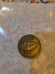 Chocobo and Airship Fan Made one Gil coin from the world of Final Fantasy