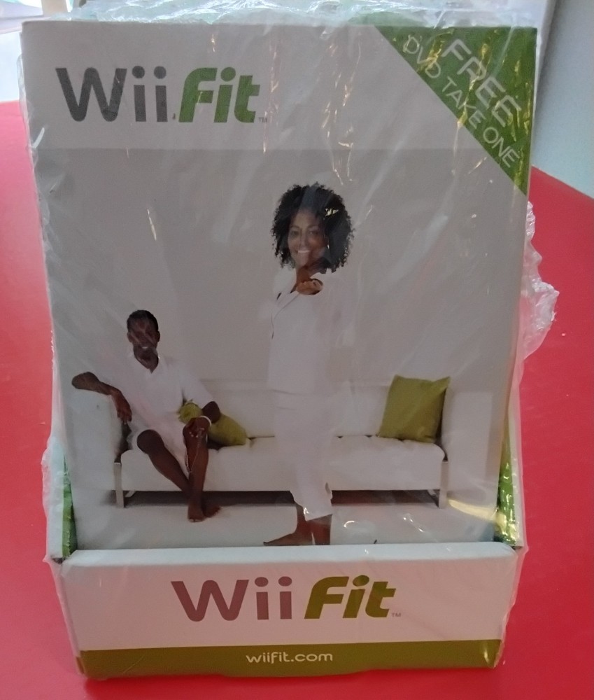 2008 WiiFit Launch Promo Booklet with DVD, loosely sealed with dispenser box.