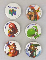 Nintendo 64 Pin Back Button Set – Banjo Kazooie, Yoshi, Kong, Mario, Link 1998