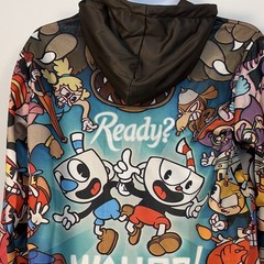 Cuphead Mugman “Ready? WALLUP!” All-Over Print Hooded Hoodie L