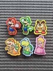 Nintendo WII Paper Mario Clip Badge Bookmark SET 6 Preorder NES GB Rare Promo