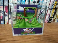 Sonic Hedgehog 2 Handmade Diorama – Sonic Gameboy / Retro Gaming Cube – Fanart