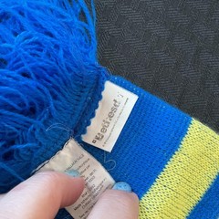 Fallout 3 Vault-Tec Scarf Blue Yellow Cosplay Accessory Bethesda One Size Knit