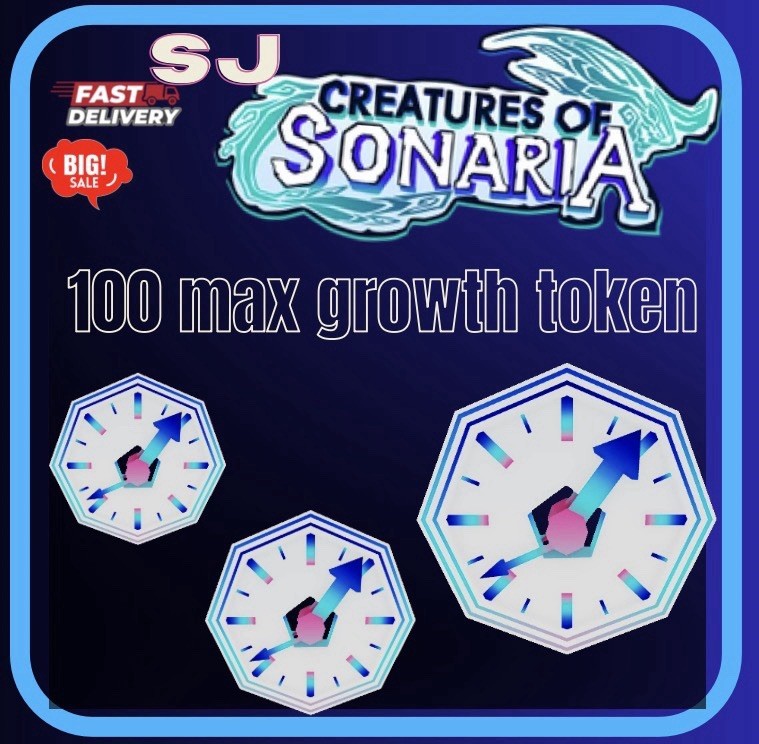 100x Max Growth Tokens – Creatures of Sonaria (COS) – FAST DELIVERY! Not Duped