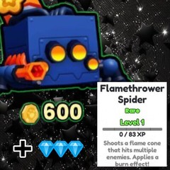 Flamethrower Spider + 5 Million Diamonds. PS99. Tower Defense Event