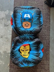(2) 12″ Marvel Superheroes Bean BAG CUBE / POOF / PLUSH / PILLOW / KIDS DECOR