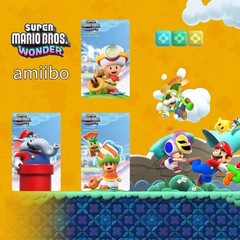 New 3 pcs Super Mario Bros WONDER PVC Amiibo Mini Large size For Switch