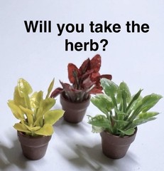 3 Mini Herbs Red Yellow Green Medium size for 1:18 to 1:12 figures Resident Evil