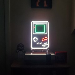 Gameboy neon LED sign w dimmer switch wall or easel display retro game room gift