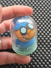 Vintage Nintendo Mario Yoshi Island Fuzzy Plush Figure Toy Capsule Rare SNES 1b