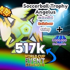 Shiny Rainbow Soccerball Trophy Angelus (World Cup Event) + 5M Diamonds. PS99