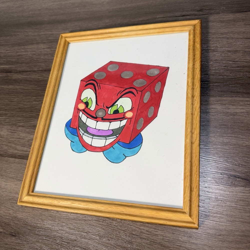 9×11 Fan Artwork Dice King Cuphead Dice Print Alcohol Marker
