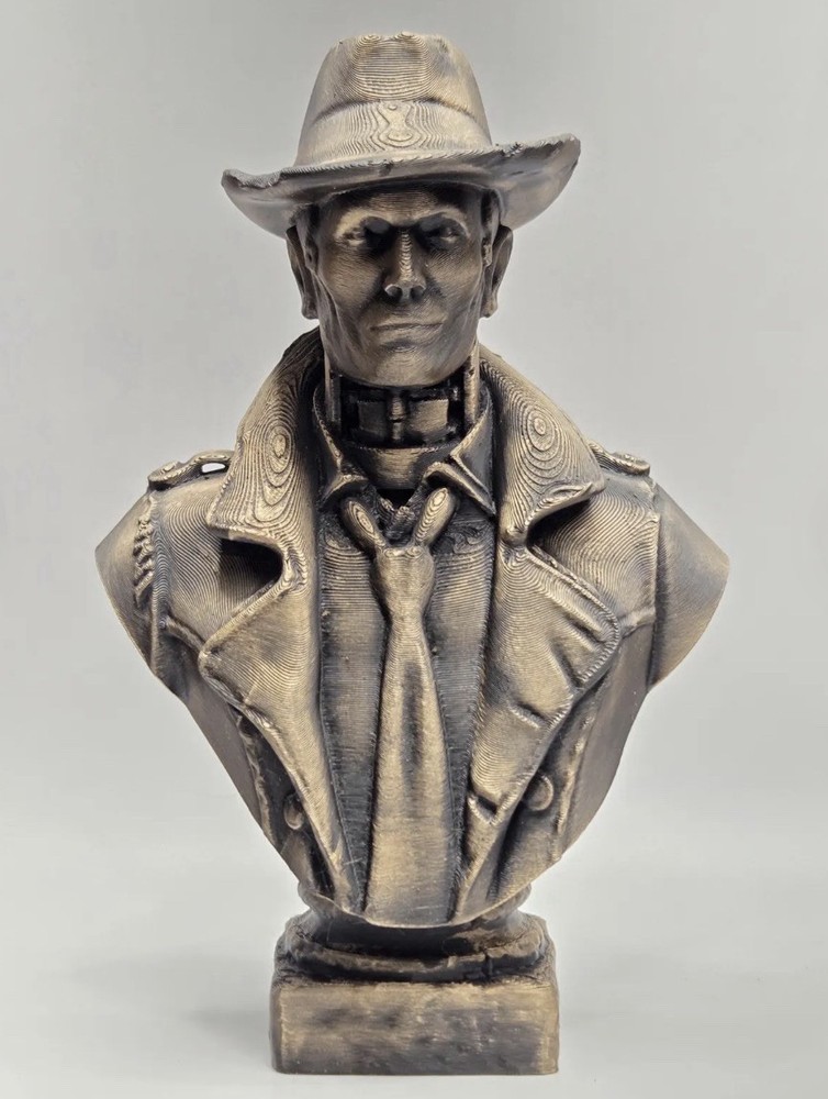 Nick Valentine Fallout Inspired Fan Art 3d Printed Statue – 6 Inches Tall