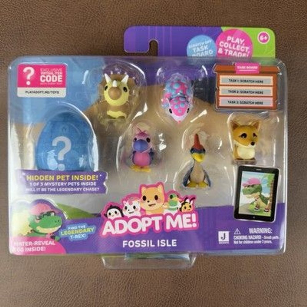 Adopt Me! Fossil Isle Mini Figure 6-Pack with Water-Reveal Egg and Virtual Item