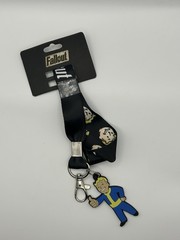 Bethesda Fallout Black Lanyard Featuring Vault Boy Key Chain