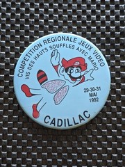 Nintendo Super Mario Badge Button France Video Game Competition Prize Vintage 92