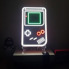 Gameboy neon LED sign w dimmer switch wall or easel display retro game room gift