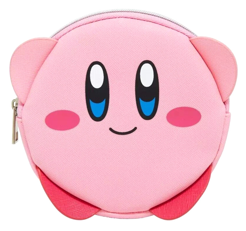 Kirby Zip Top Character Coin Pouch Round Pink 4-1/2 x 4-1/2 x 7/8 Licensed BNWT