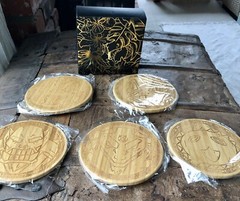 RARE! Blizzard Tiki Collectible Coasters 2020 Employee Gift NEW Bamboo Round Box