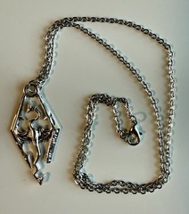 SKYRIM (The Elder Scrolls IV Oblivion) Stainless Metal Pendant With Chain & Ring