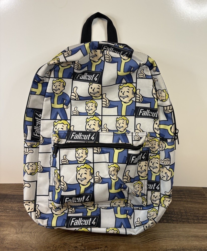 Bethesda Fallout Vault Boy Backpack with Zippered Pocket Video Game Merchandise