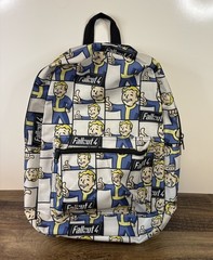 Bethesda Fallout Vault Boy Backpack with Zippered Pocket Video Game Merchandise