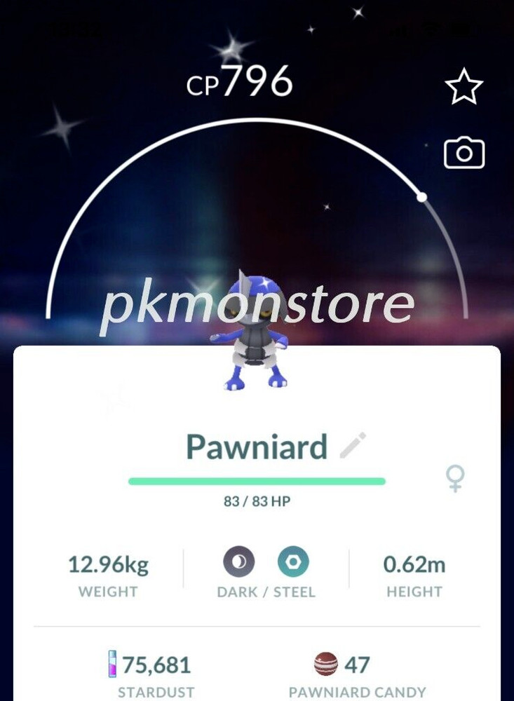 Shiny Pawniard – TRADE 20kstardust – Registered shiny Pawniard require