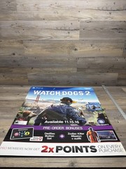 WATCH DOGS 2 GameStop Store Promo Display Sign Poster