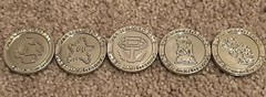 1985 Vintage Japanese Super Mario Bros 5 Gold Coins Authentic Nintendo