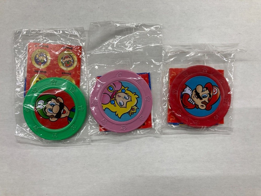 Wonder ball Coins – Red Mario, Green Luigi, Pink Princess Peach – Lot of 3