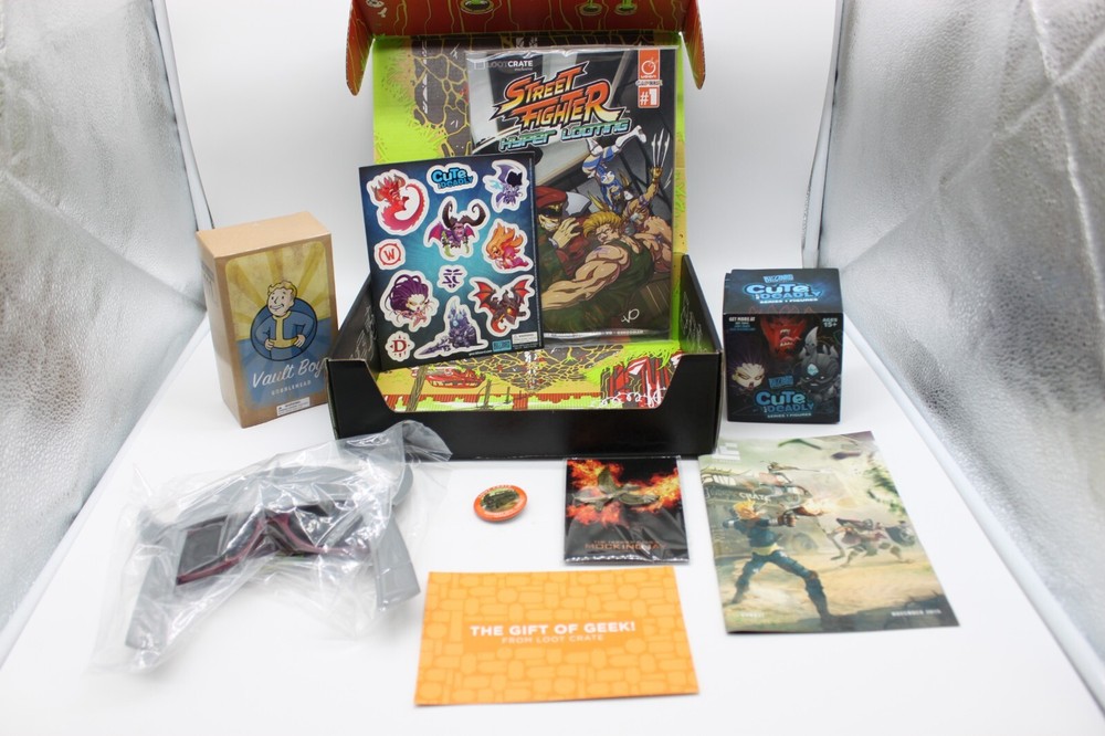 Loot Crate Nov 2015 Box TMNT Glasses, Street Fighter, Cute But Deadly, Vault Boy