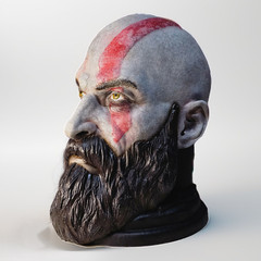 God of War Kratos Headphone Stand – Kratos Bust | Gaming Desk Display