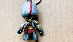 God of War Kratos Sackboy KEYRING/KEYCHAIN LittleBigPlanet PROMO Figure PS4/PS3