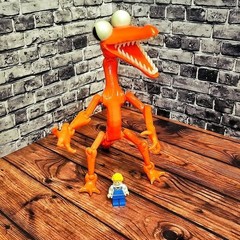 Orange Form Rainbow Friends Inspired 3D Printed Toy – Glow in the dark