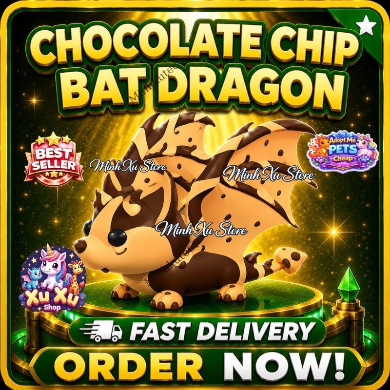 🍪 Chocolate Chip Bat Dragon | MFR/NFR/FR/Backpack Adopt Pet – Trusted & Get Now