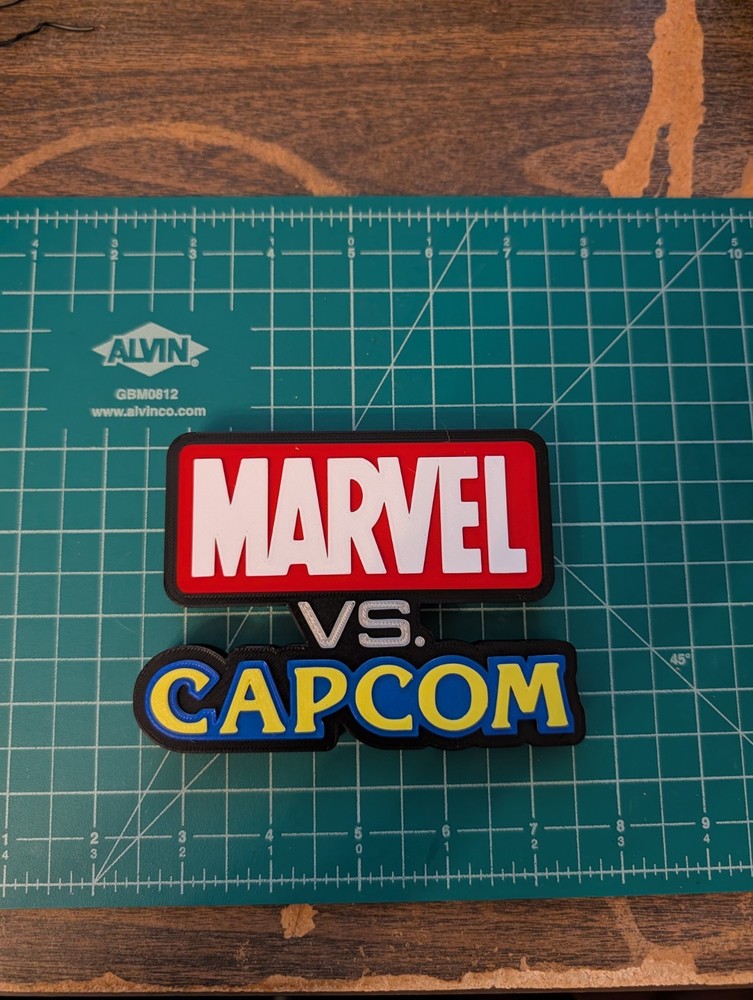Marvel vs Capcom sign 3D printed logo display wall shelf