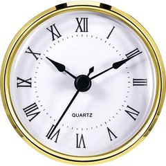 Hicarer Round Clock Insert 3-1/8 Inch (80 mm) Quartz Movement Roman Gold Trim