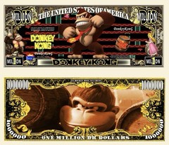 100 Pack Donkey Kong Video Game Money Collectible Novelty 1 Million Dollar Bills