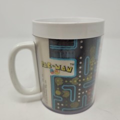 Vintage Pac-Man Lenticular Moving Cup Mug 1980 Bally Midway Thermo Serv Plastic