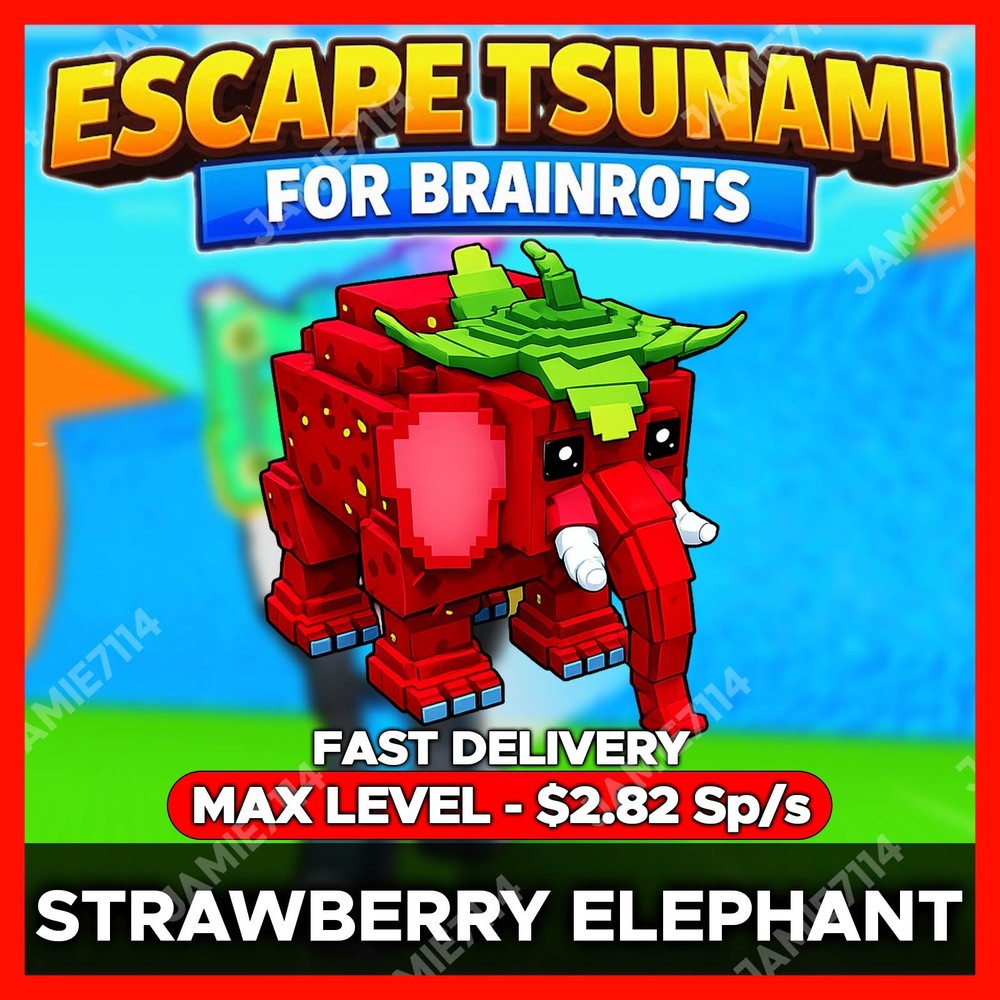 ✅STRAWBERRY ELEPHANT 🔥2.82 SP/S 🌊ESCAPE TSUNAMI FOR BRAINROTS‼️FAST & EASY ‼️