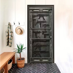 Resident Evil Biohazard Leon House Door Wall Sticker 2pcs Set Black Weapon JP