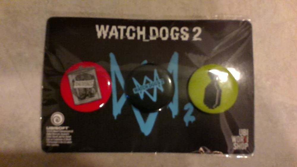 WATCH DOGS 2 PINS GAMESTOP BRAND NEW IN PACKAGE